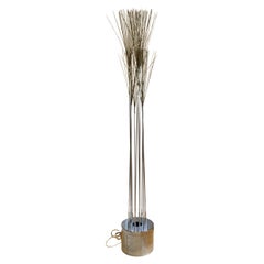 Mid-Century Modern Curtis Jere Reeds Illuminating Chrome Floor Lamp