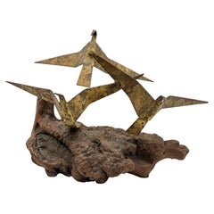 Mid Century Modern Curtis Jere Sculpture of Seagulls