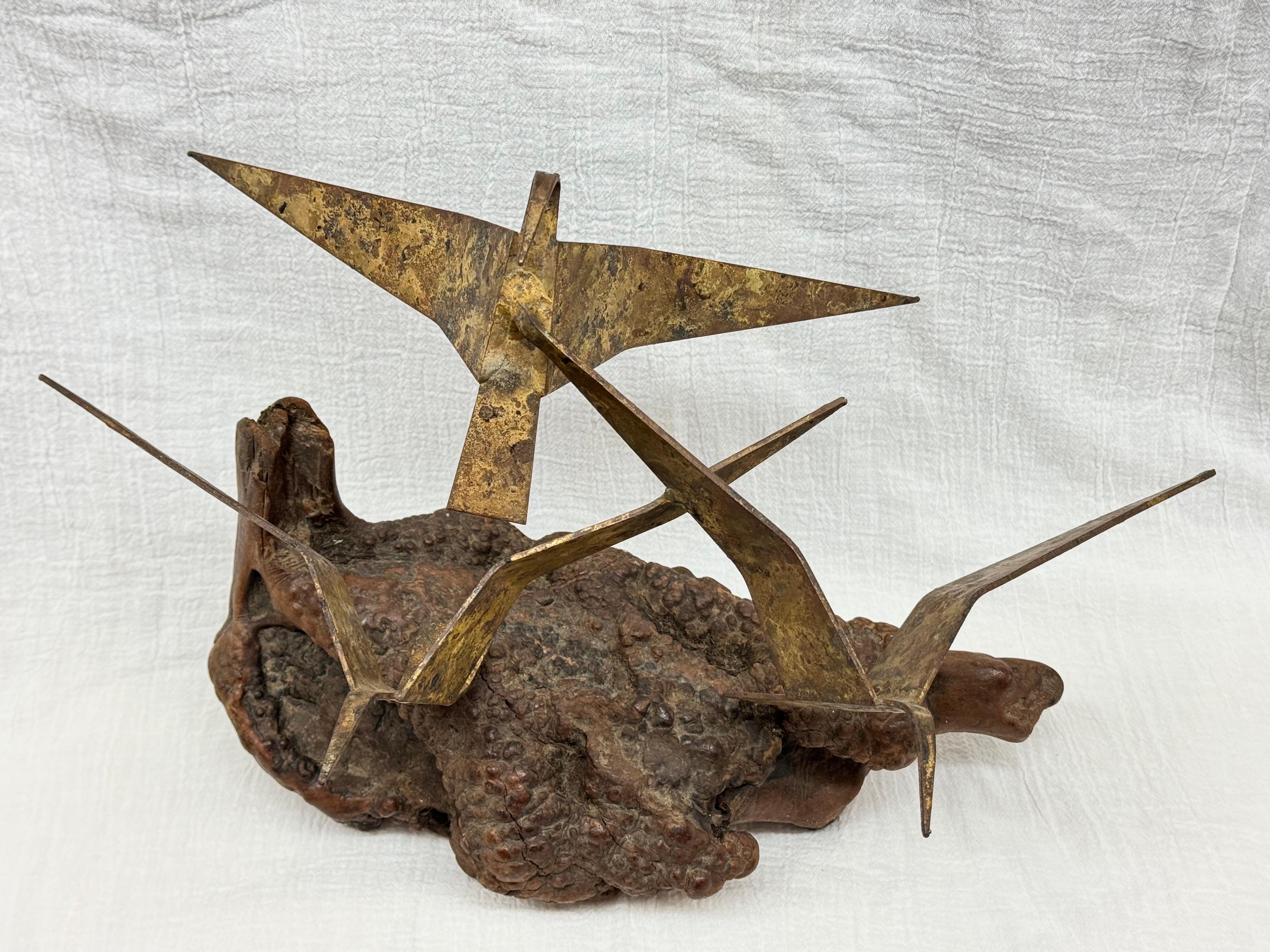 Metallo Scultura di gabbiani del Mid Century Modern Curtis Jere in vendita