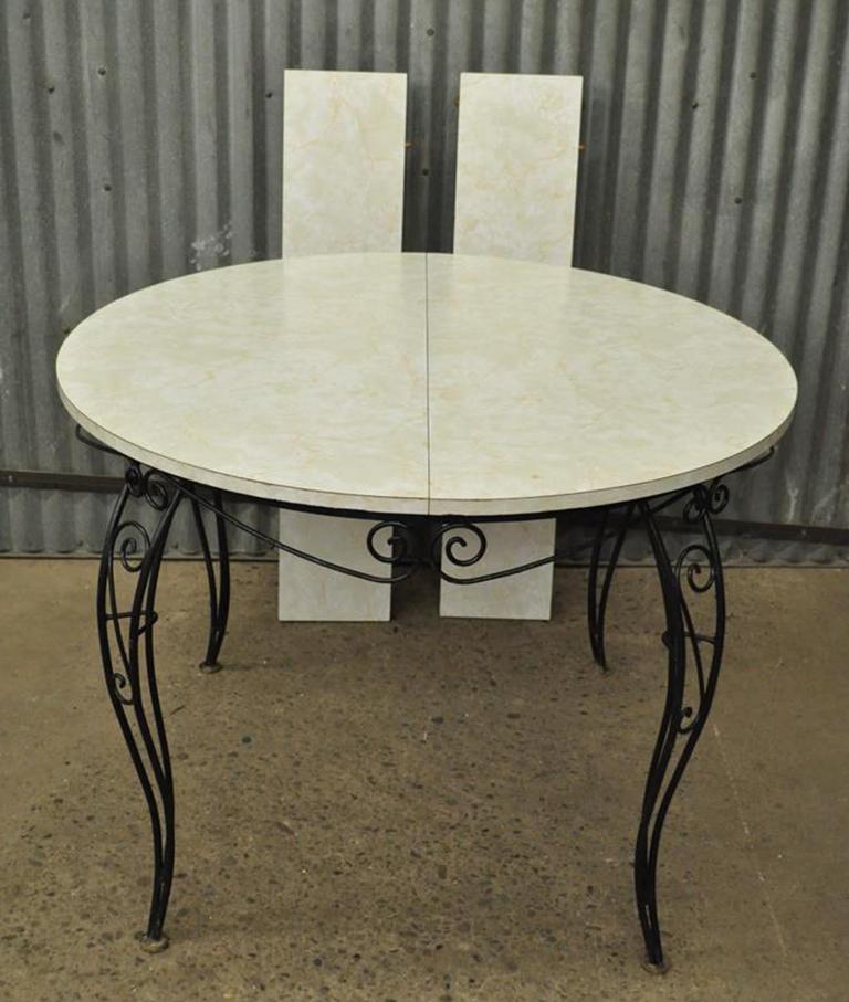 vintage wrought iron dining table and chairs