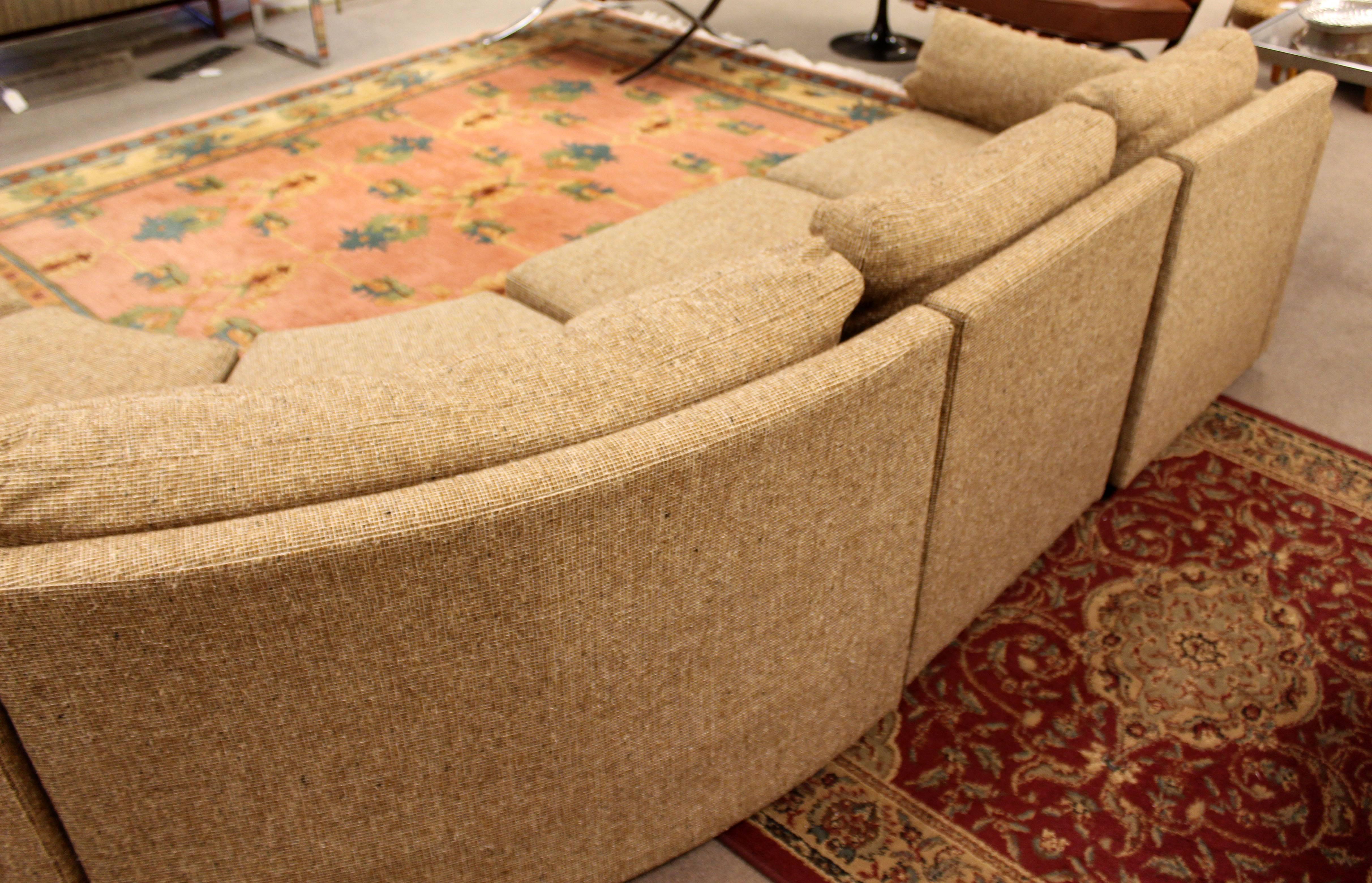 Late 20th Century Mid-Century Modern Curved Five-Piece Sofa Sectional Drexel Baughman Era