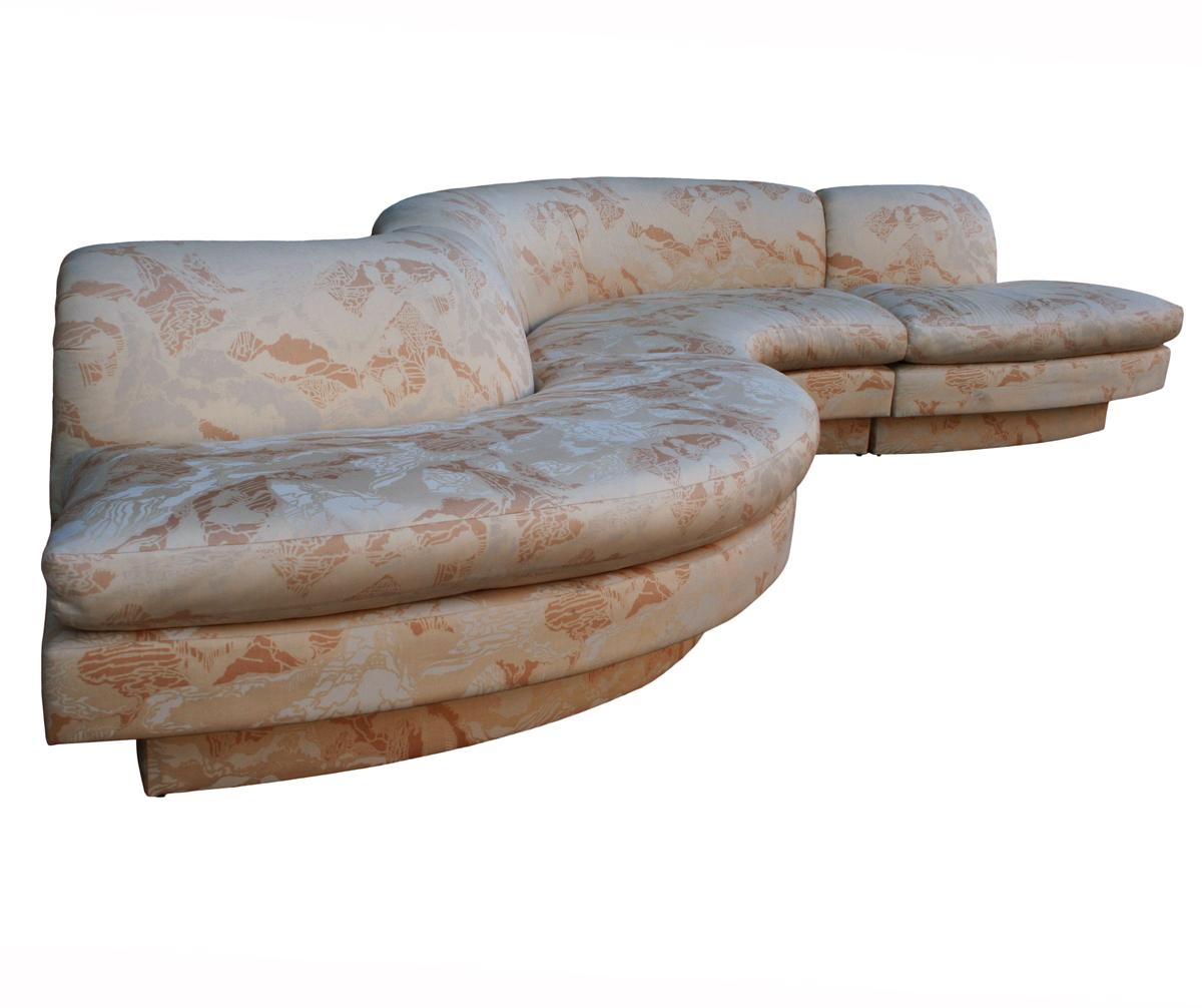 mid century curved couch