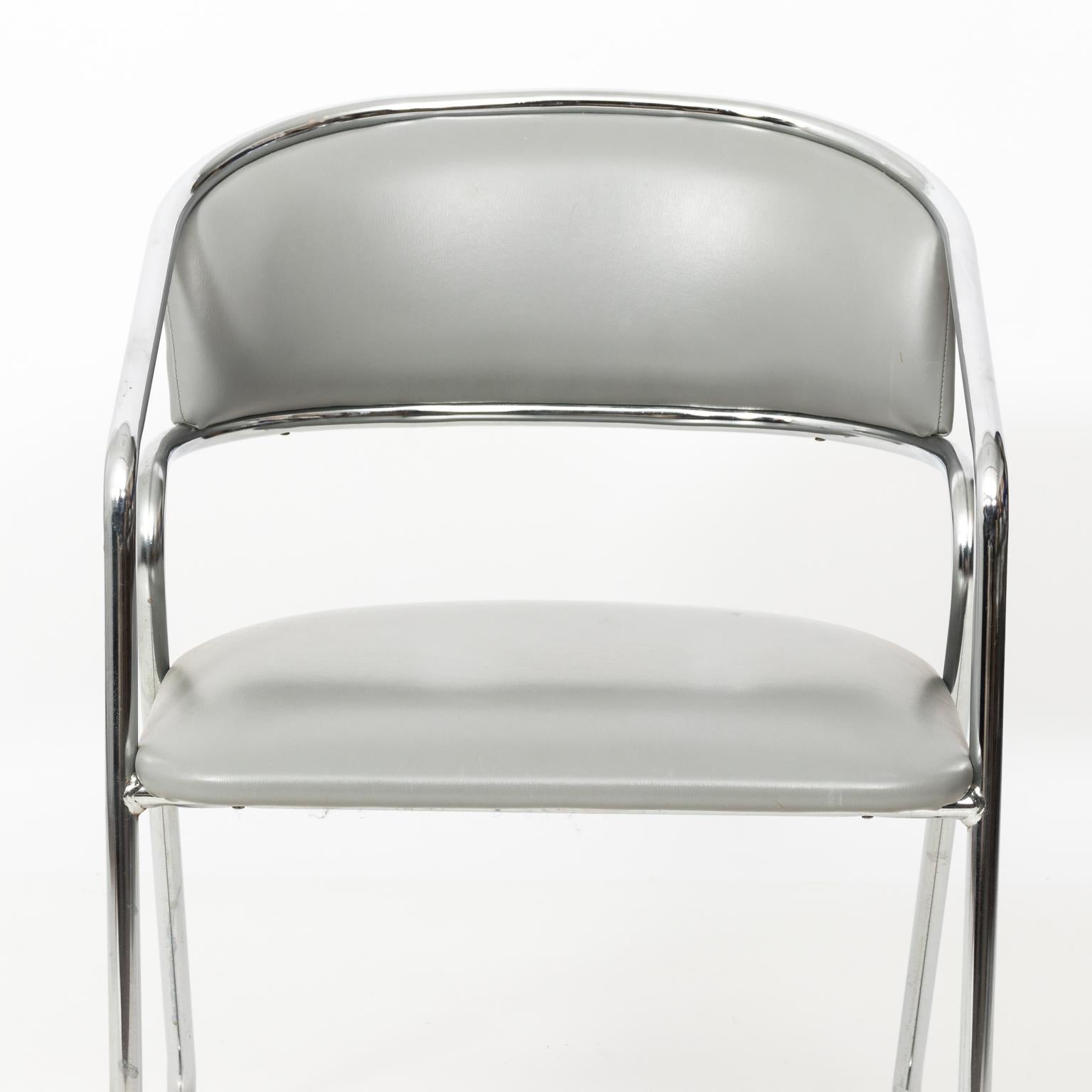 Polished Mid-Century Modern Curved Armchairs by Lowenstein
