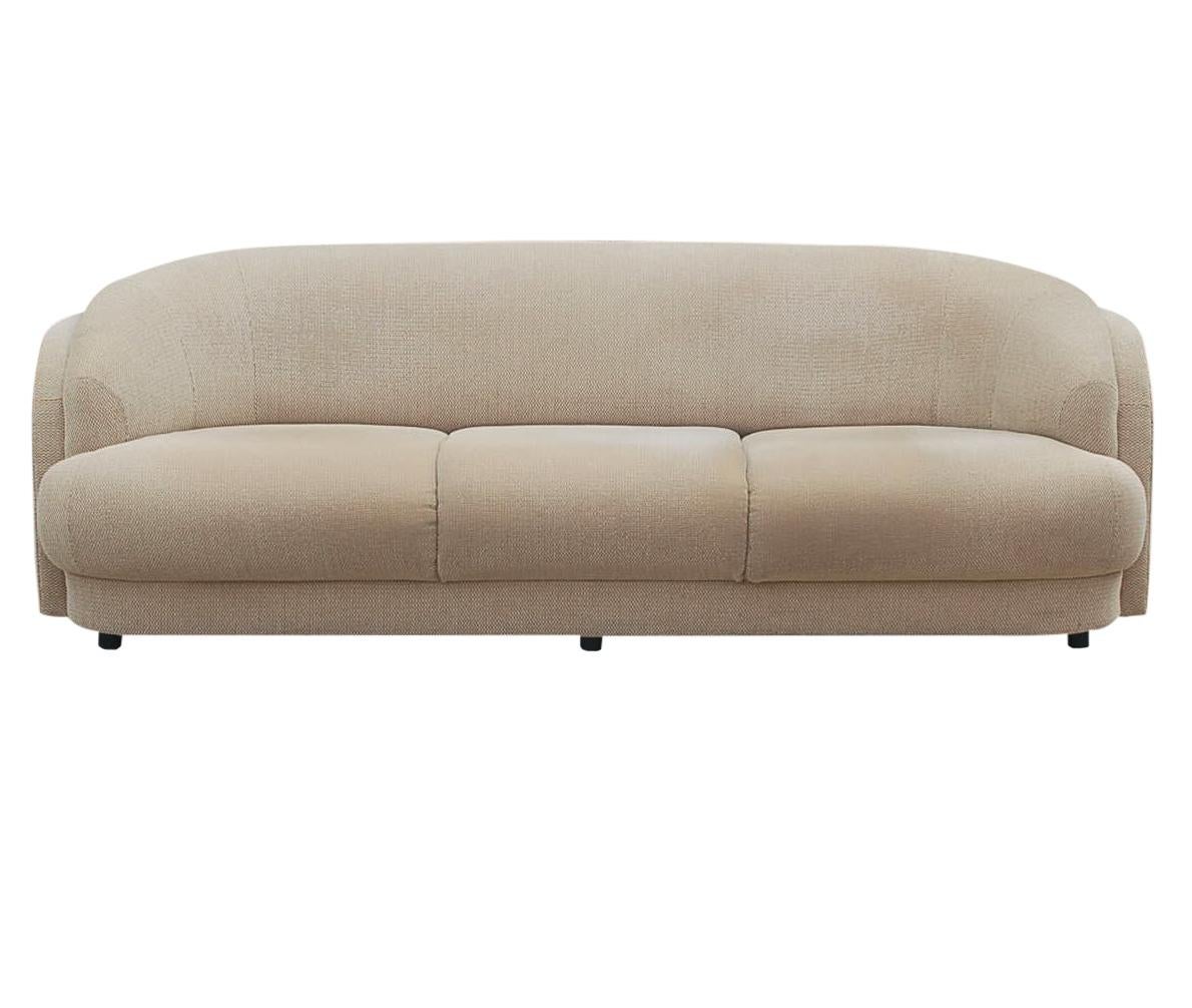 American Mid-Century Modern Curved Back Sofa after Milo Baughman
