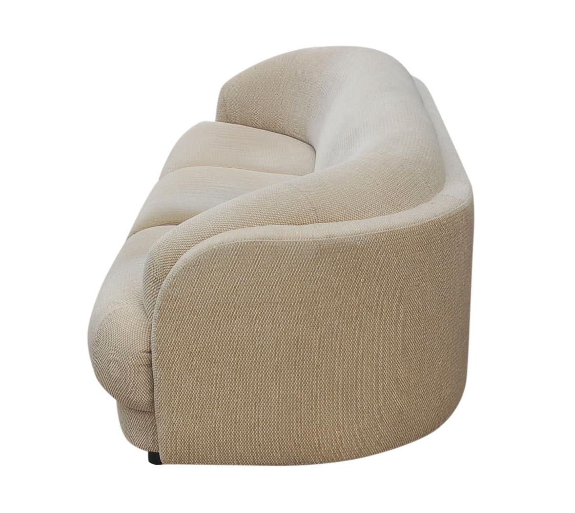 Late 20th Century Mid-Century Modern Curved Back Sofa after Milo Baughman