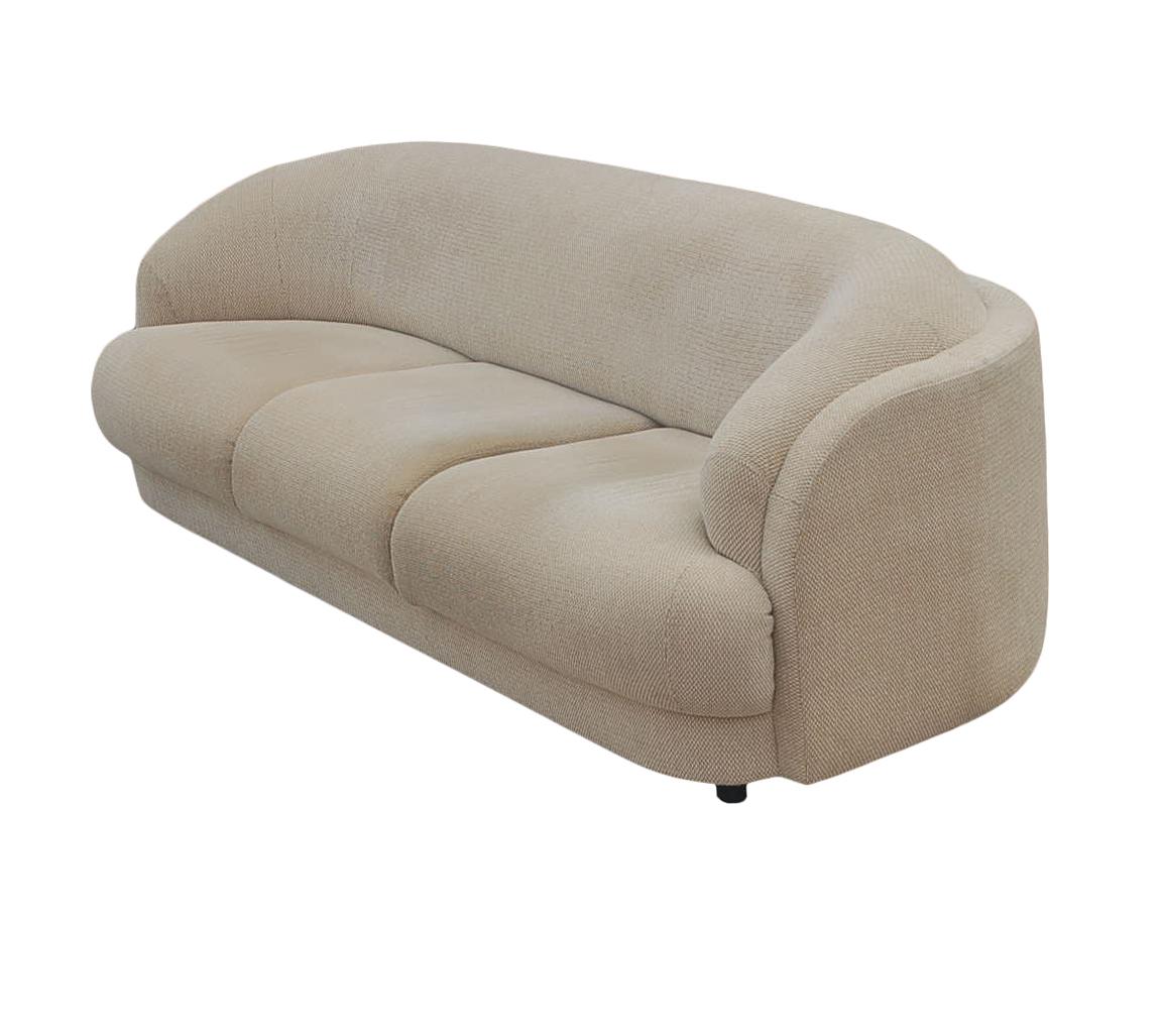 Fabric Mid-Century Modern Curved Back Sofa after Milo Baughman