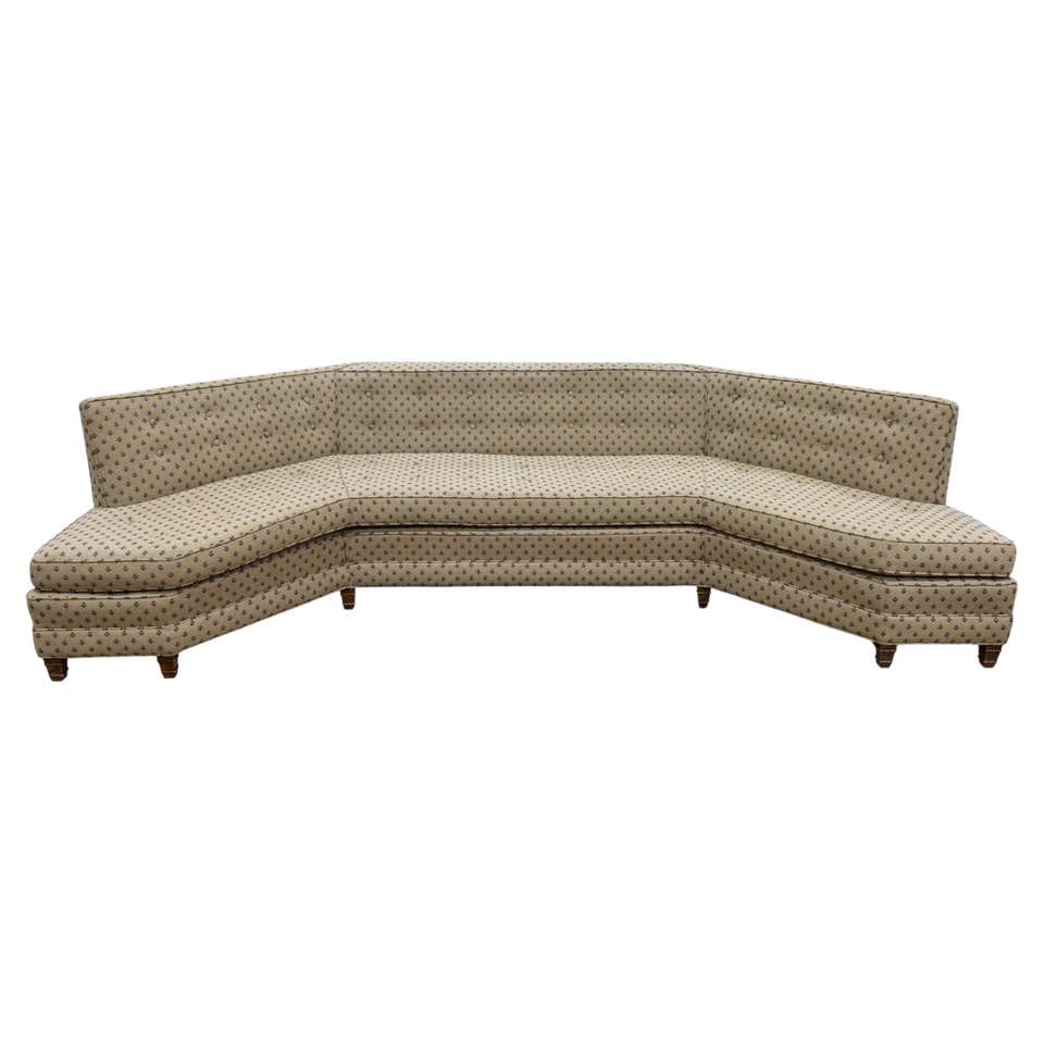 Mid-Century Modern 2-Piece Curved Sectional Baughman Englander Triangle ...