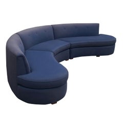 Mid-Century Modern Curved Circular Serpentine Sectional Sofa