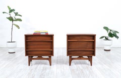 Mid-Century Modern Curved-Front Night Stands by Young Furniture Co.