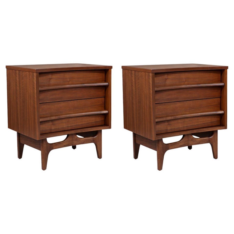 MidCentury Modern CurvedFront Night Stands by Young Furniture Co. at