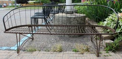 Mid-Century Modern Curved Iron Patio Bench Settee Woodard Era, 1960s
