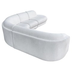 Mid-Century Modern Curved L Shape Serpentine Sectional Sofa
