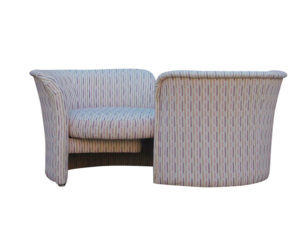 Mid-Century Modern Curved Loveseat Sofa or Chaise Lounge by Randy Culler 2