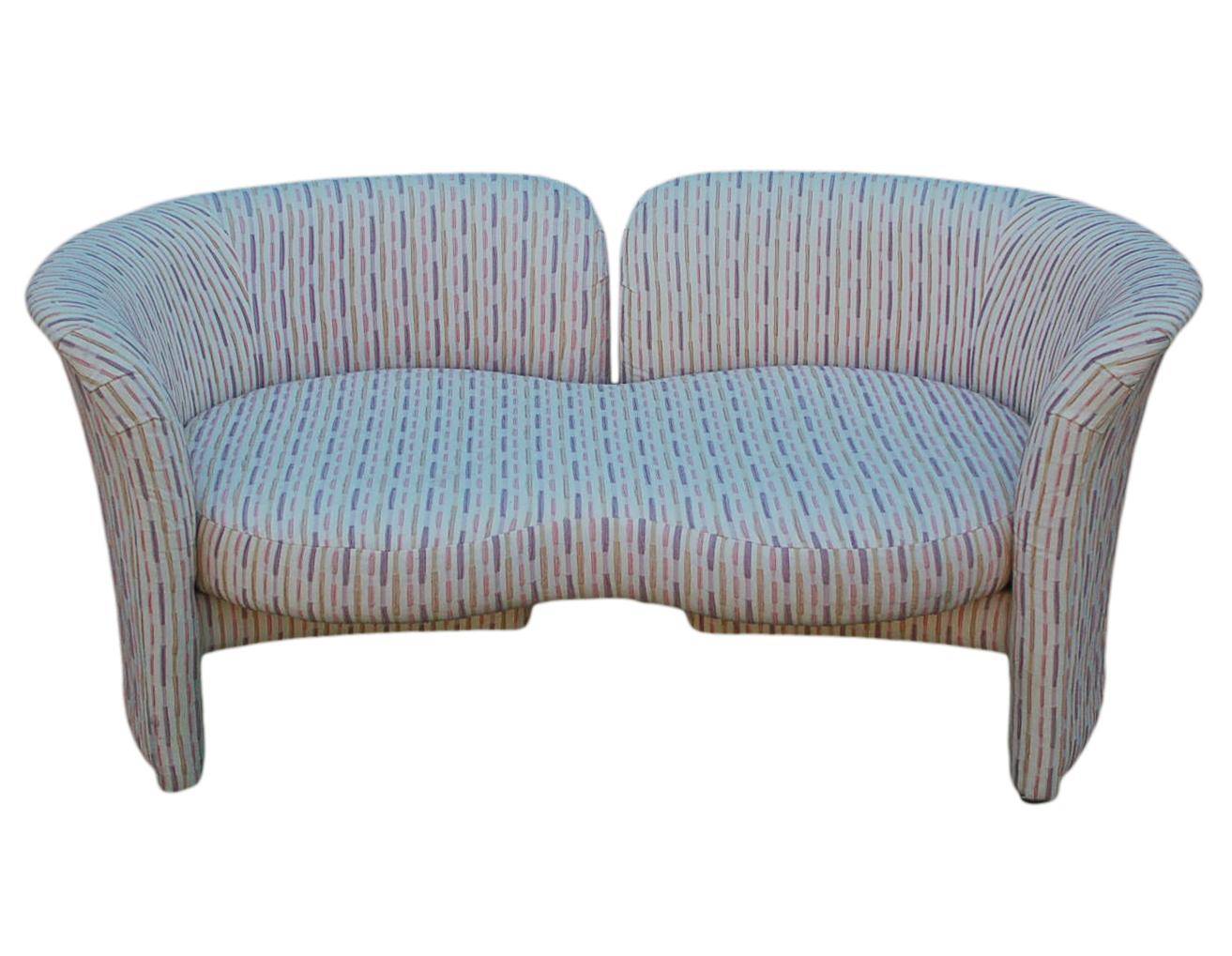 American Mid-Century Modern Curved Loveseat Sofa or Chaise Lounge by Randy Culler 