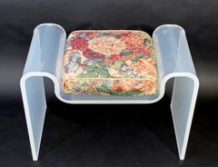 Mid-Century Modern Curved Lucite Acrylic Bench Charles Hollis Jones Seat, 1970s