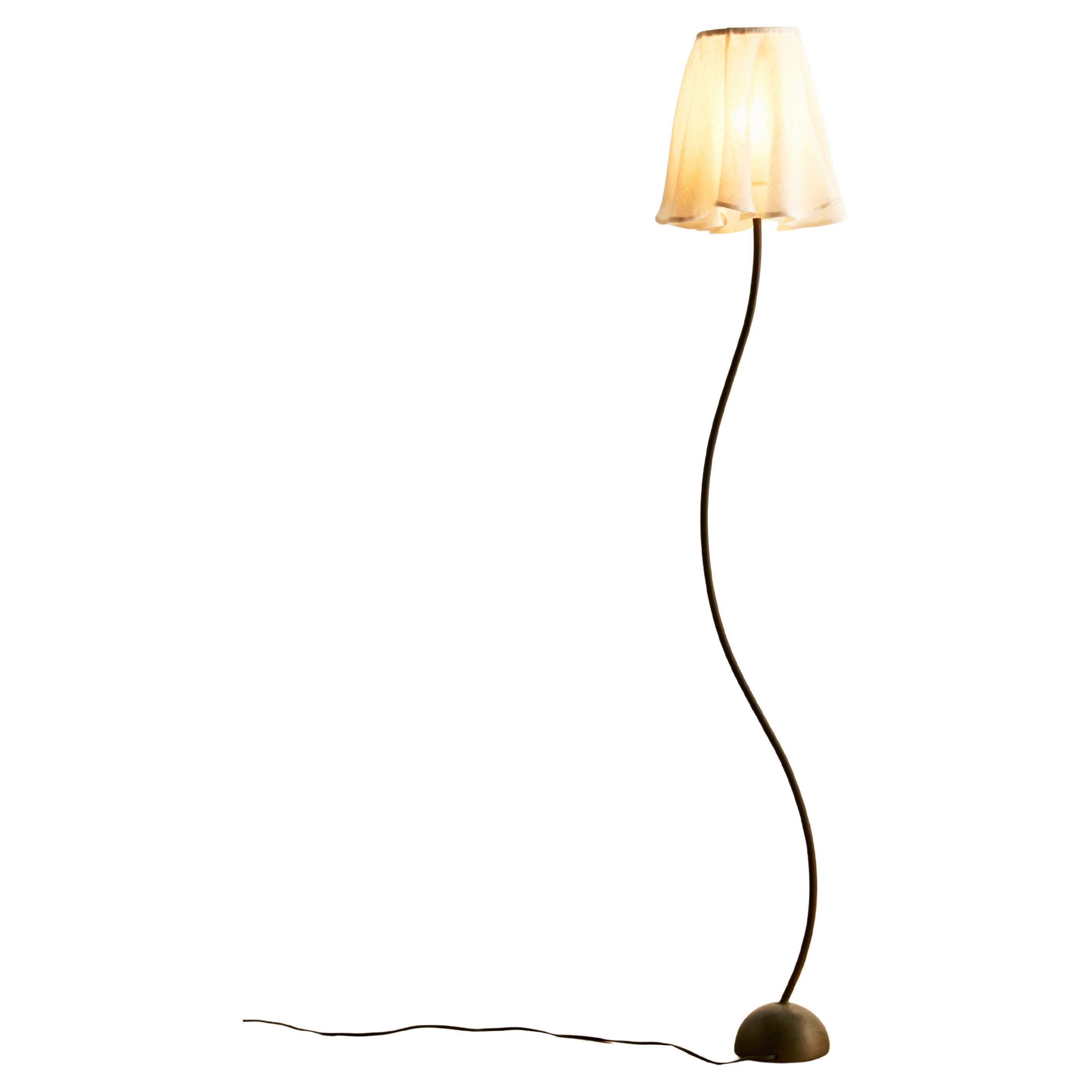 Mid-Century Modern Curved Metal Floor Lamp