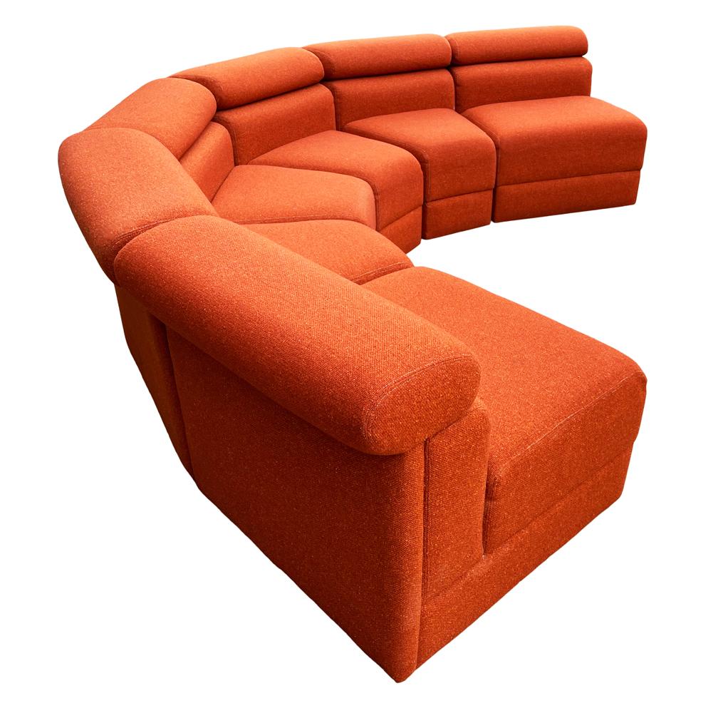 Modulares geschwungenes oder rundes Serpentinen-Sofa, Mid-Century Modern  (amerikanisch) im Angebot