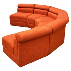 Mid-Century Modern Curved or Circular Modular Serpentine Sofa 