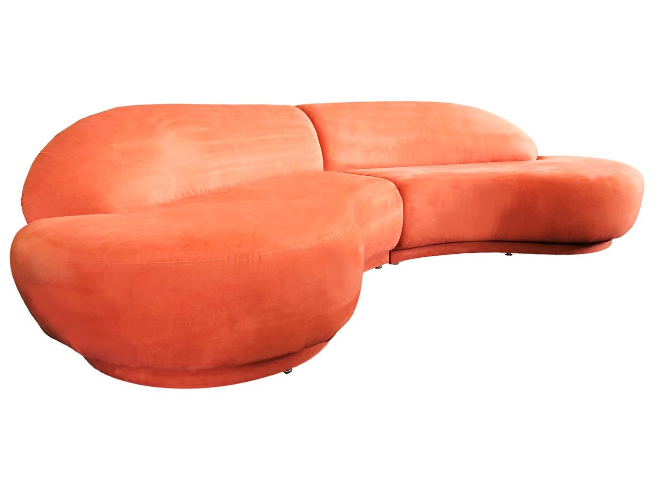 Mid-Century Modern Curved or Circular Serpentine Sofa by Milo Baughman In Good Condition In Philadelphia, PA