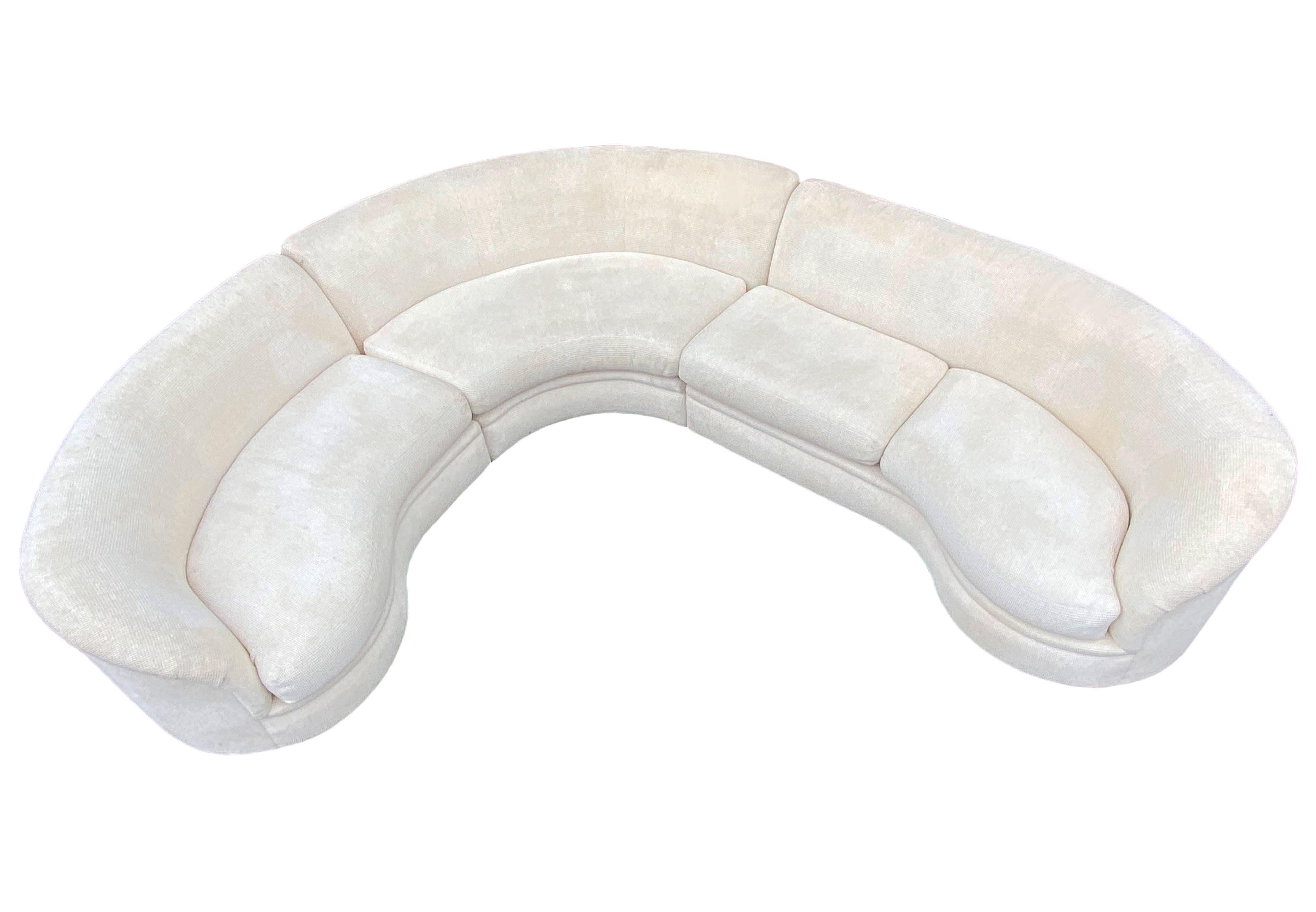 Late 20th Century Mid-Century Modern Curved & Sculptural Sectional Serpentine Sofa by Directional