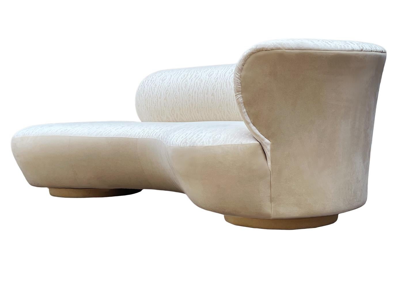 American Mid Century Modern Curved Sculptural Serpentine Cloud Sofa or Chaise Lounge For Sale