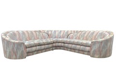 Mid-Century Modern Curved Sectional L Shaped Sofa