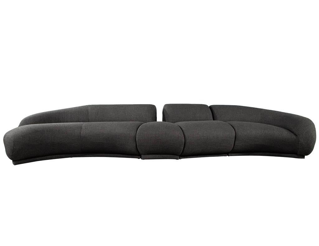 Mid-Century Modern Curved Sectional Sofa 4 PC For Sale 11