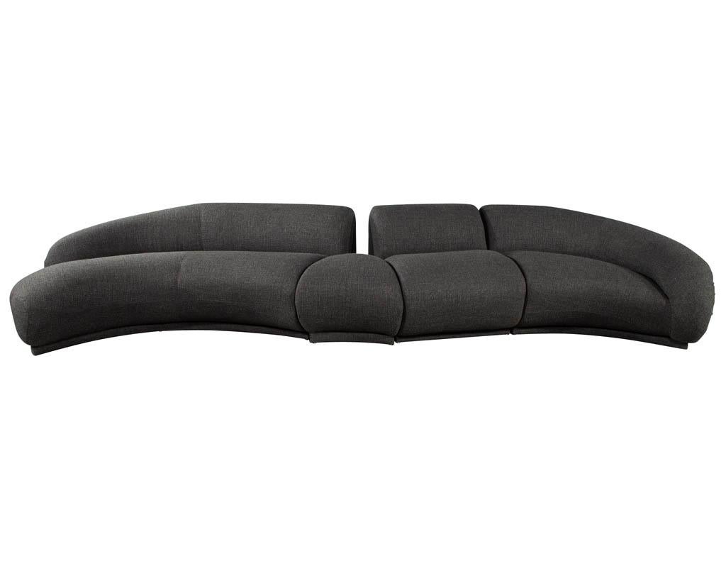Mid-20th Century Mid-Century Modern Curved Sectional Sofa 4 PC For Sale
