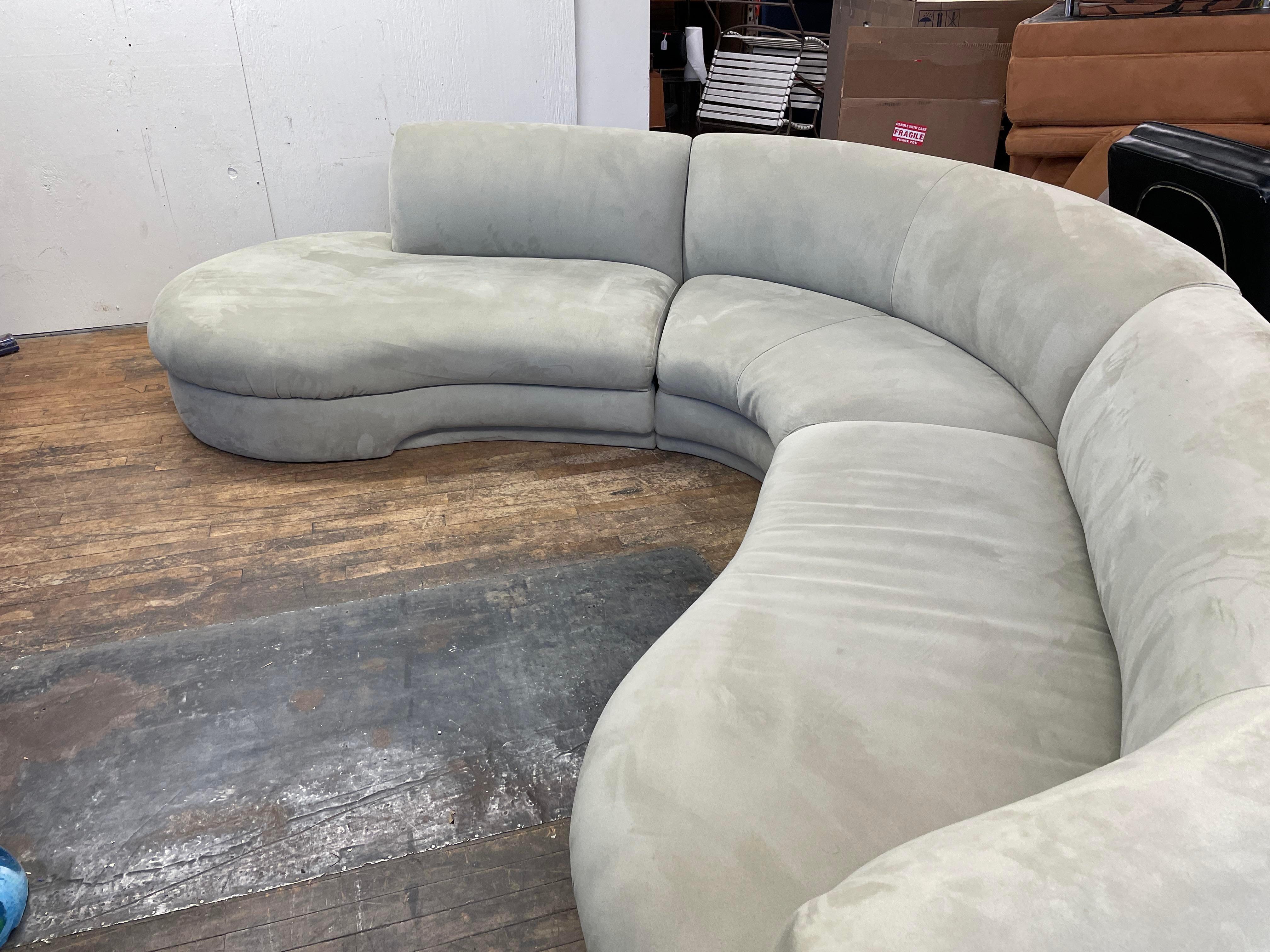 Unknown Mid-Century Modern Curved Sectional Sofa by Weiman, 1970's