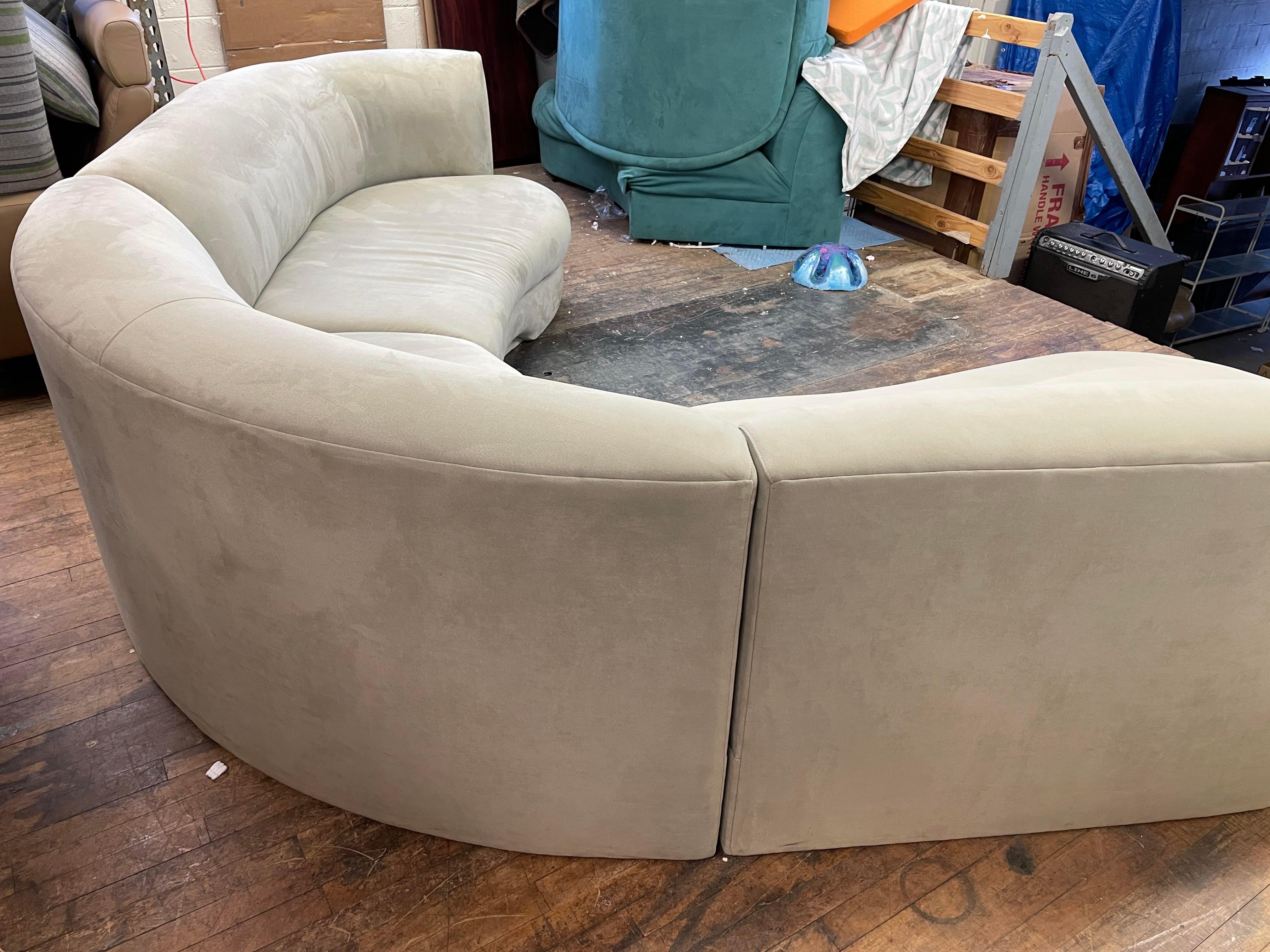 Mid-Century Modern Curved Sectional Sofa by Weiman, 1970's 1