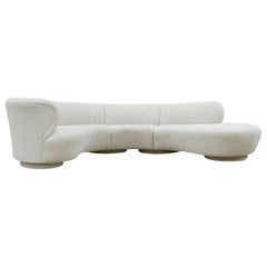 Mid-Century Modern Curved Serpentine Cloud Sectional Sofa 