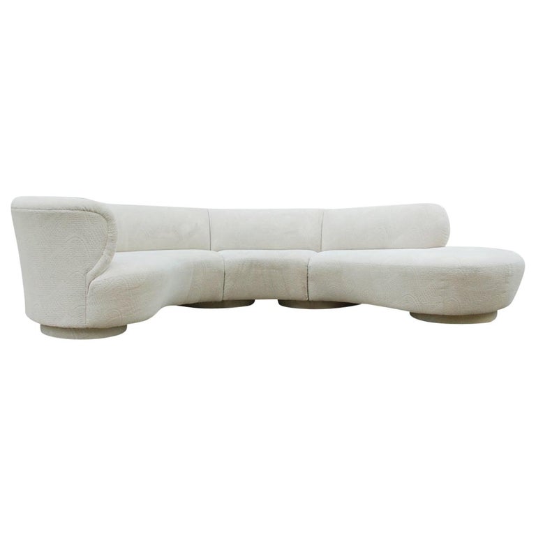 Mid Century Modern Curved Serpentine Cloud Sectional Sofa At 1stdibs Mid Century Modern Curved Serpentine, Curved Sectional Sofa