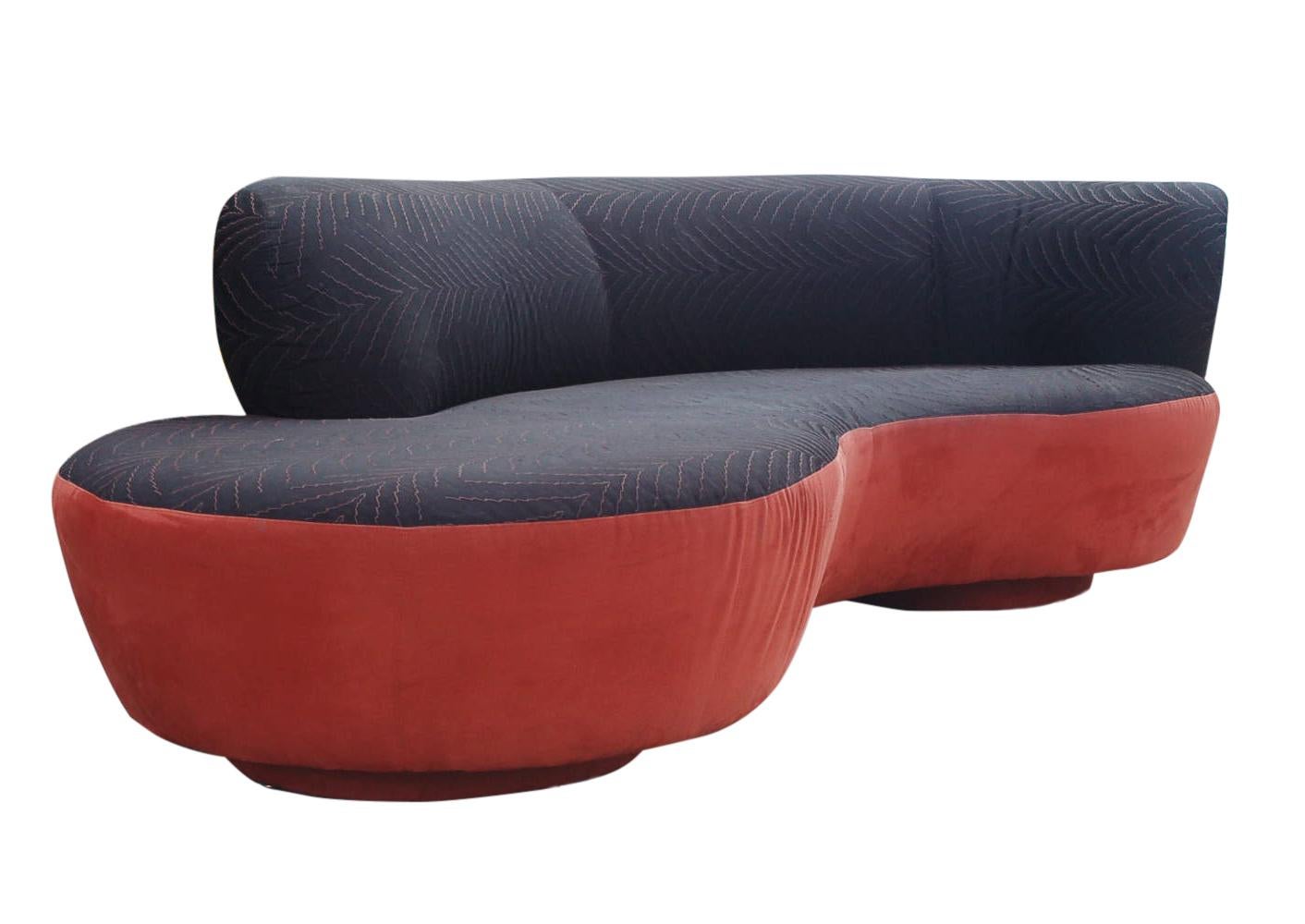 Mid-Century Modern Curved Serpentine Cloud Sofa by Weiman For Sale 1