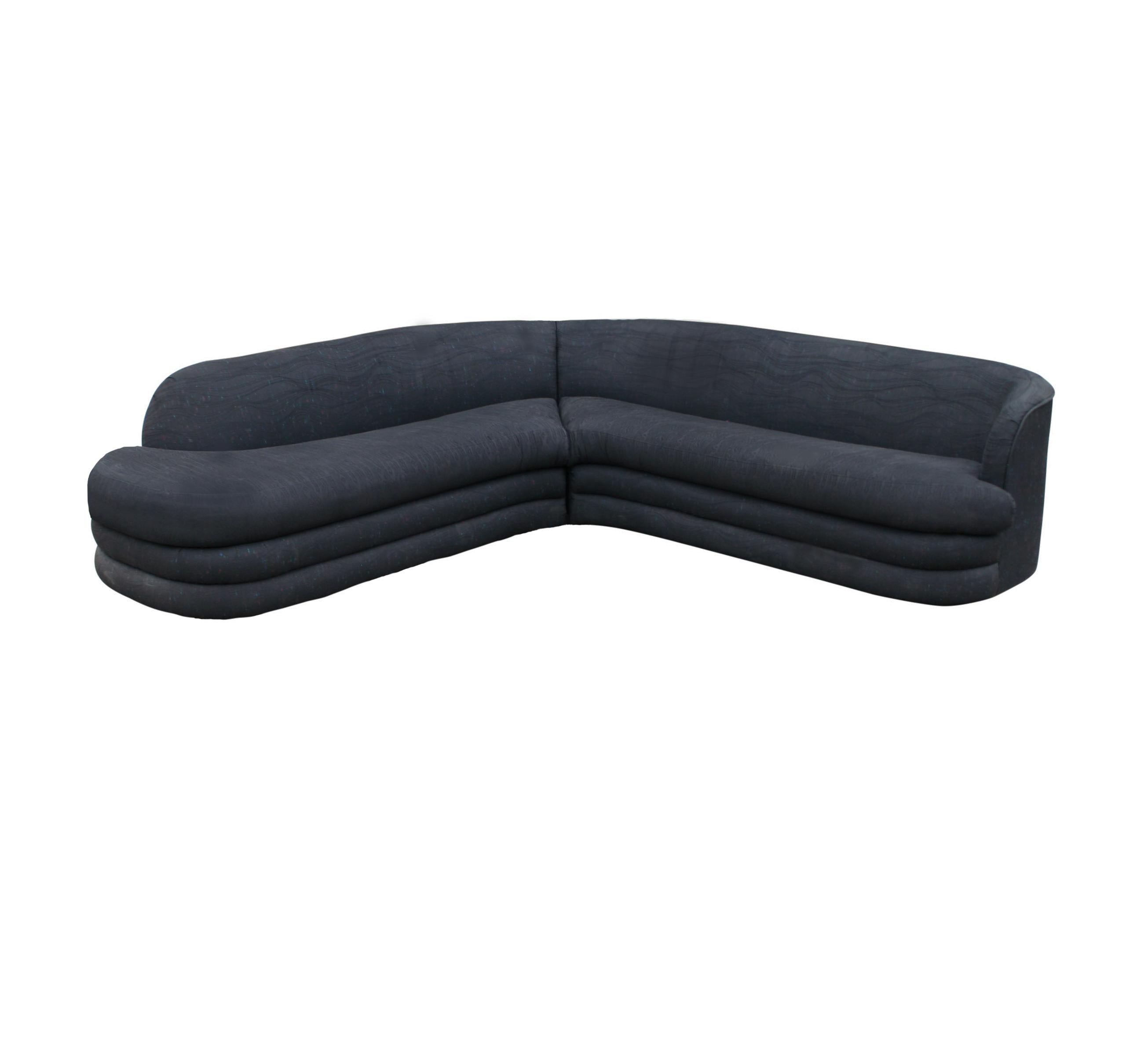 Post-Modern Mid-Century Modern Curved Serpentine Sectional Sofa by Adrian Pearsall Art Deco