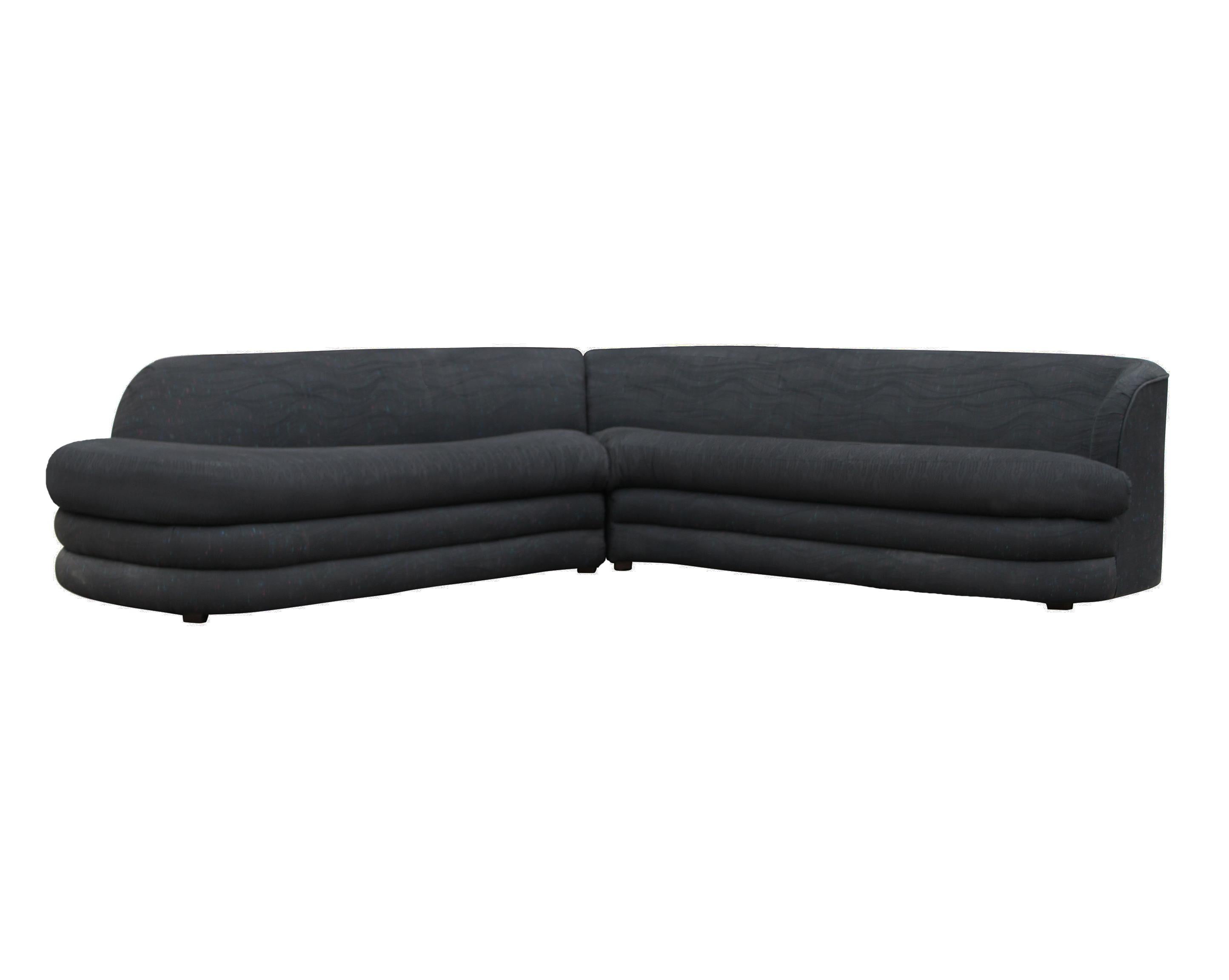 American Mid-Century Modern Curved Serpentine Sectional Sofa by Adrian Pearsall Art Deco