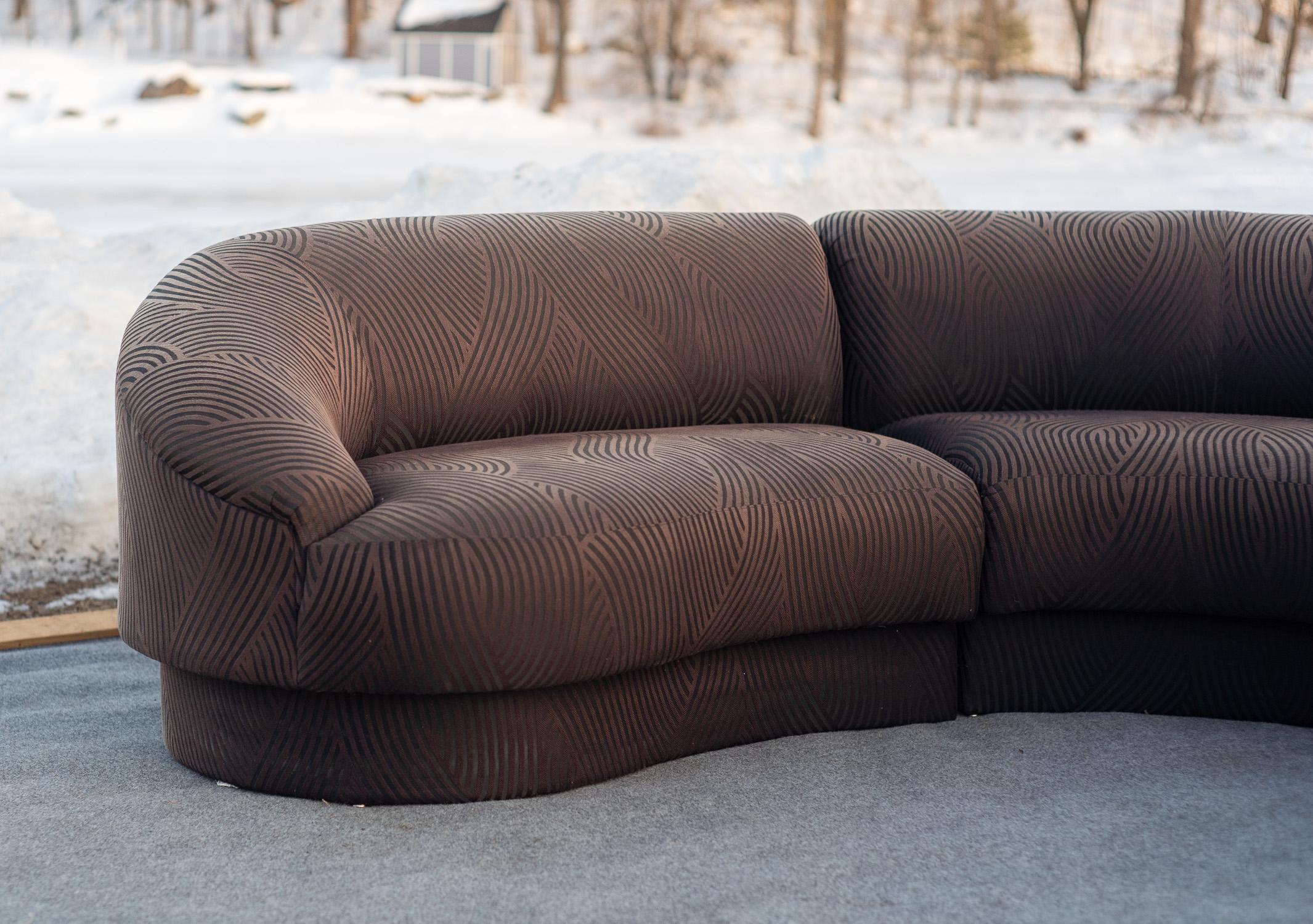 Mid-Century Modern Curved Serpentine Sectional Sofa by Weiman For Sale ...