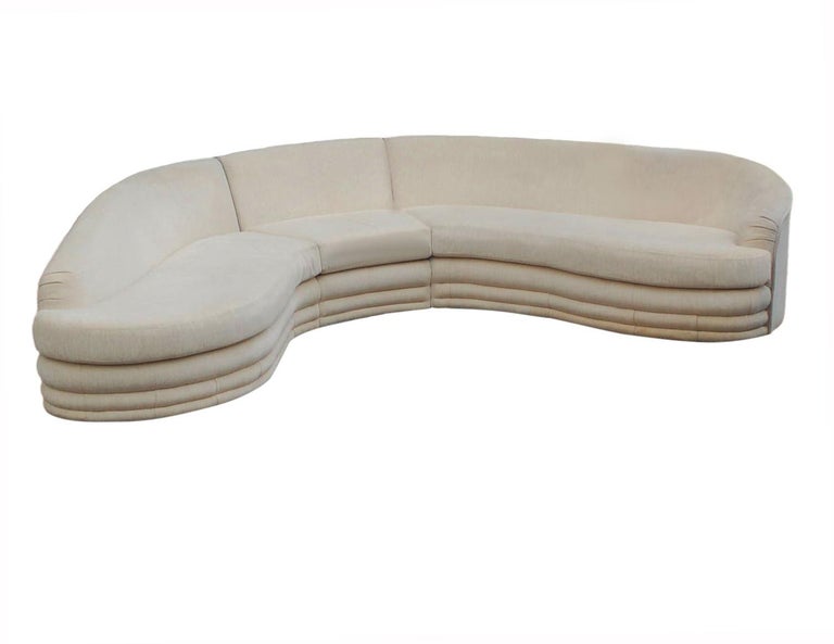 Mid Century Modern Curved Serpentine, Modern White Curved Sectional Sofa