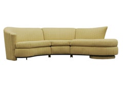 Mid-Century Modern Curved Serpentine Sectional Sofa or Chaise Lounge