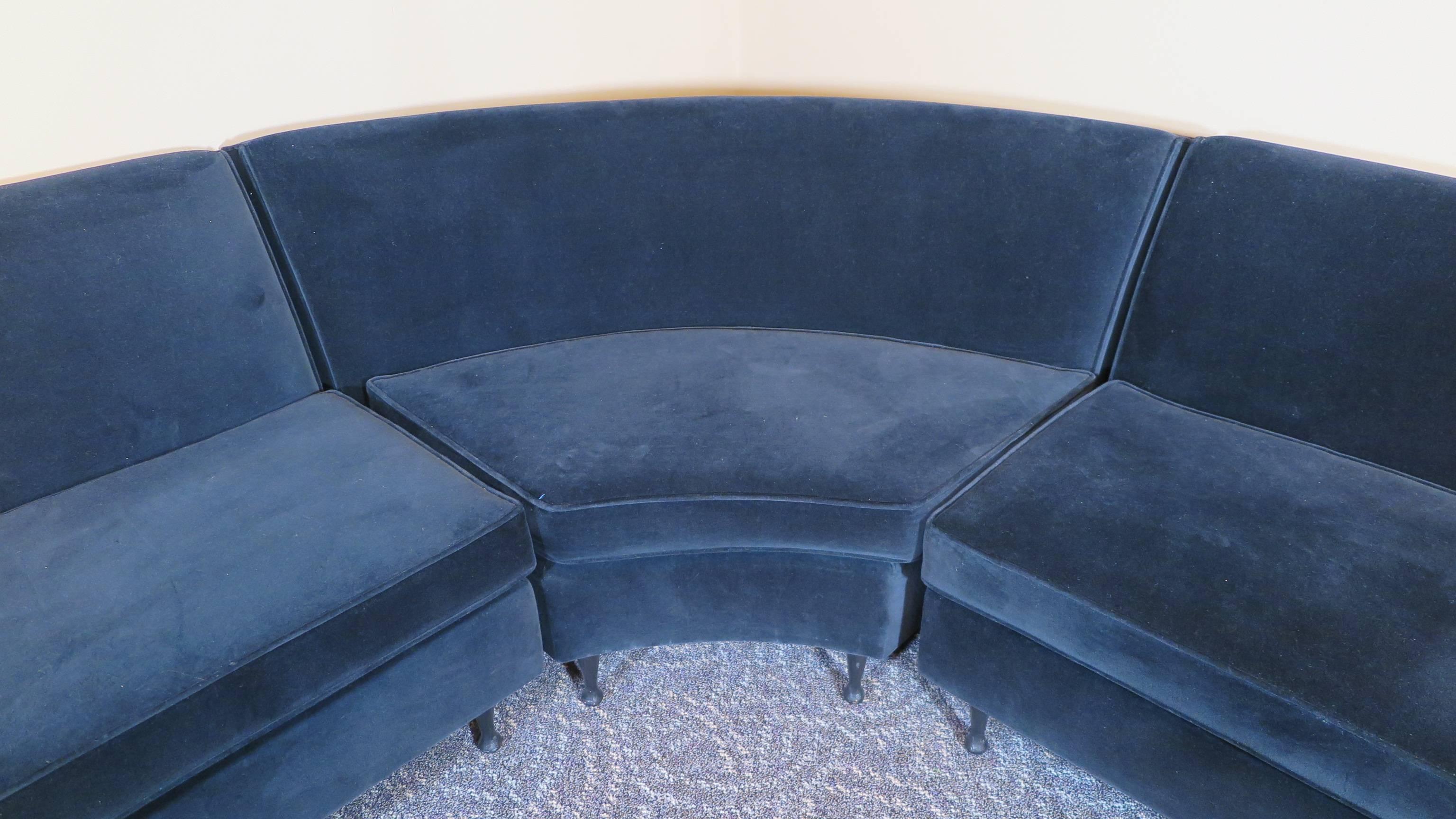 American Mid-Century Modern Curved Sofa