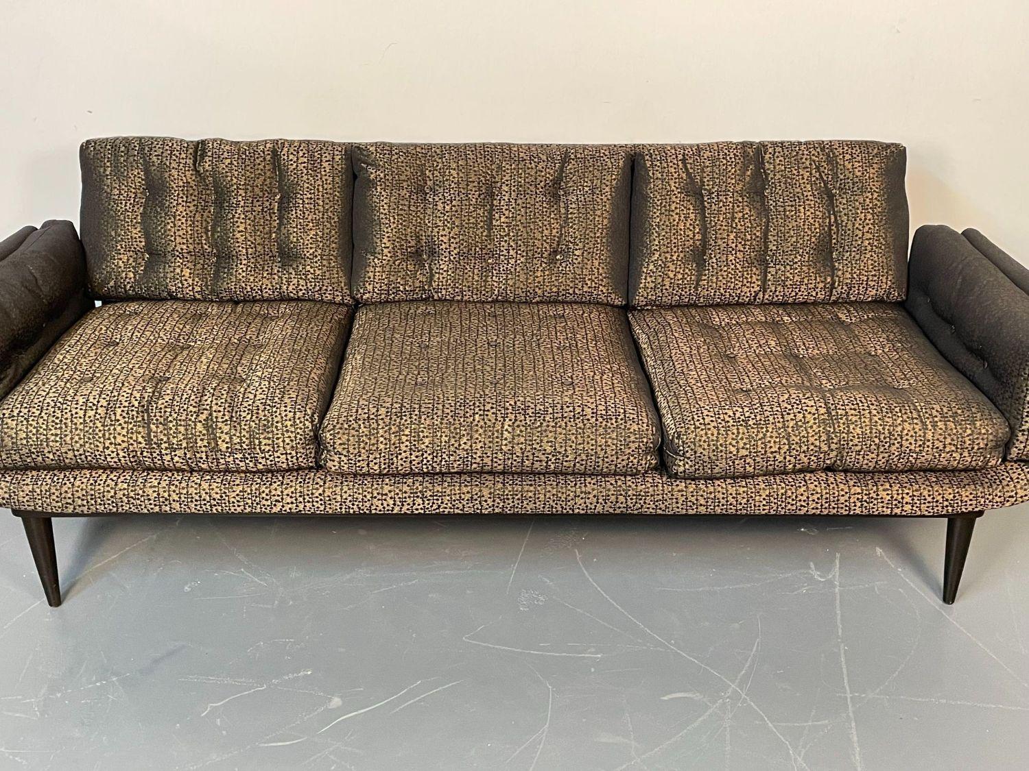 Mid-Century Modern Curved Sofa / Settee, Adrian Pearsall Style, Three-Seater For Sale 4