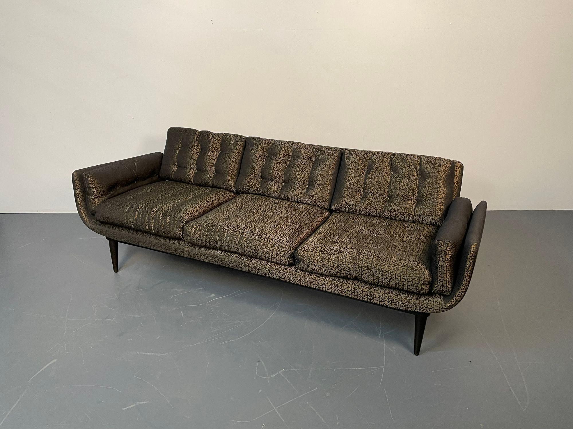 Late 20th Century Mid-Century Modern Curved Sofa / Settee, Adrian Pearsall Style, Three-Seater For Sale