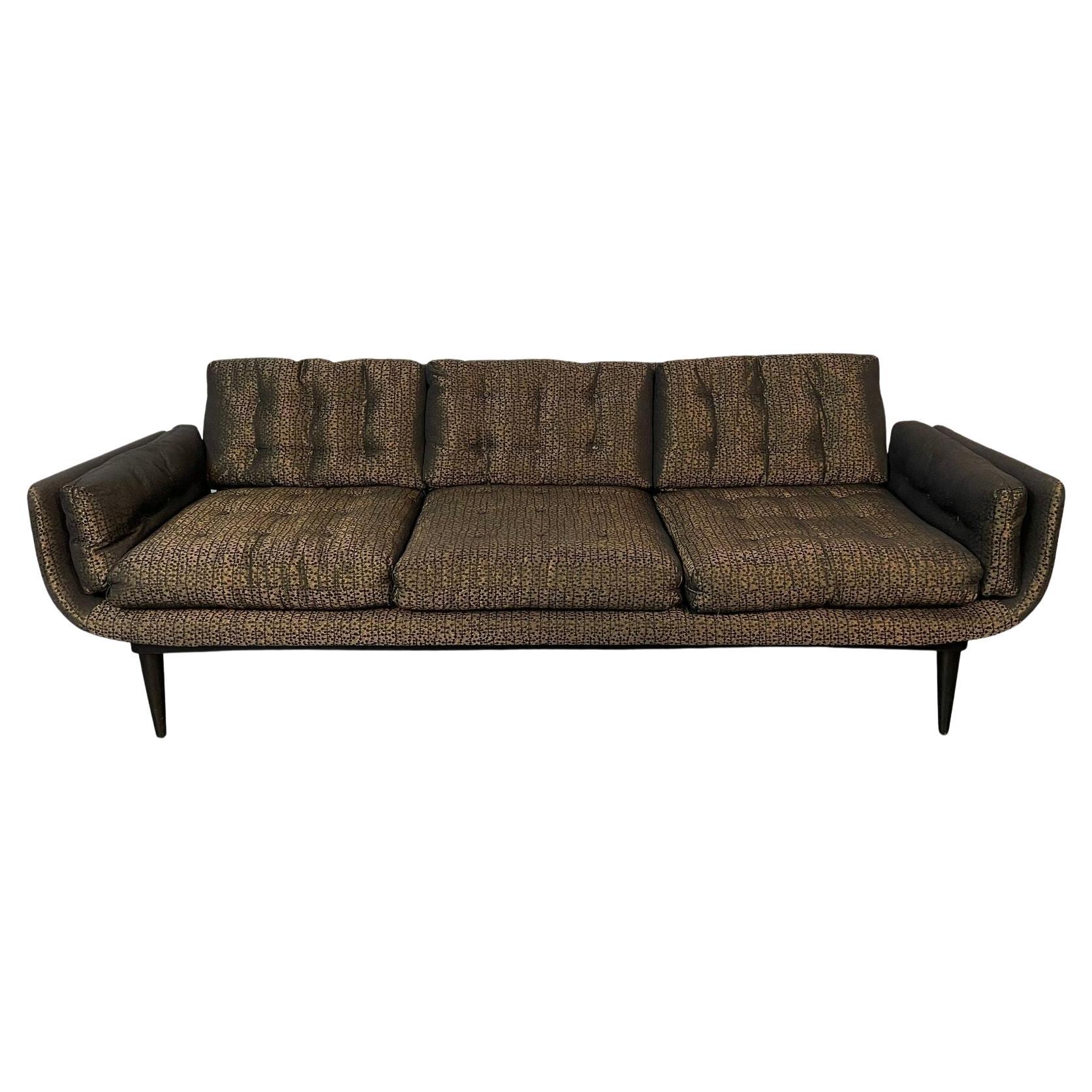 Mid-Century Modern Curved Sofa / Settee, Adrian Pearsall Style, Three-Seater For Sale