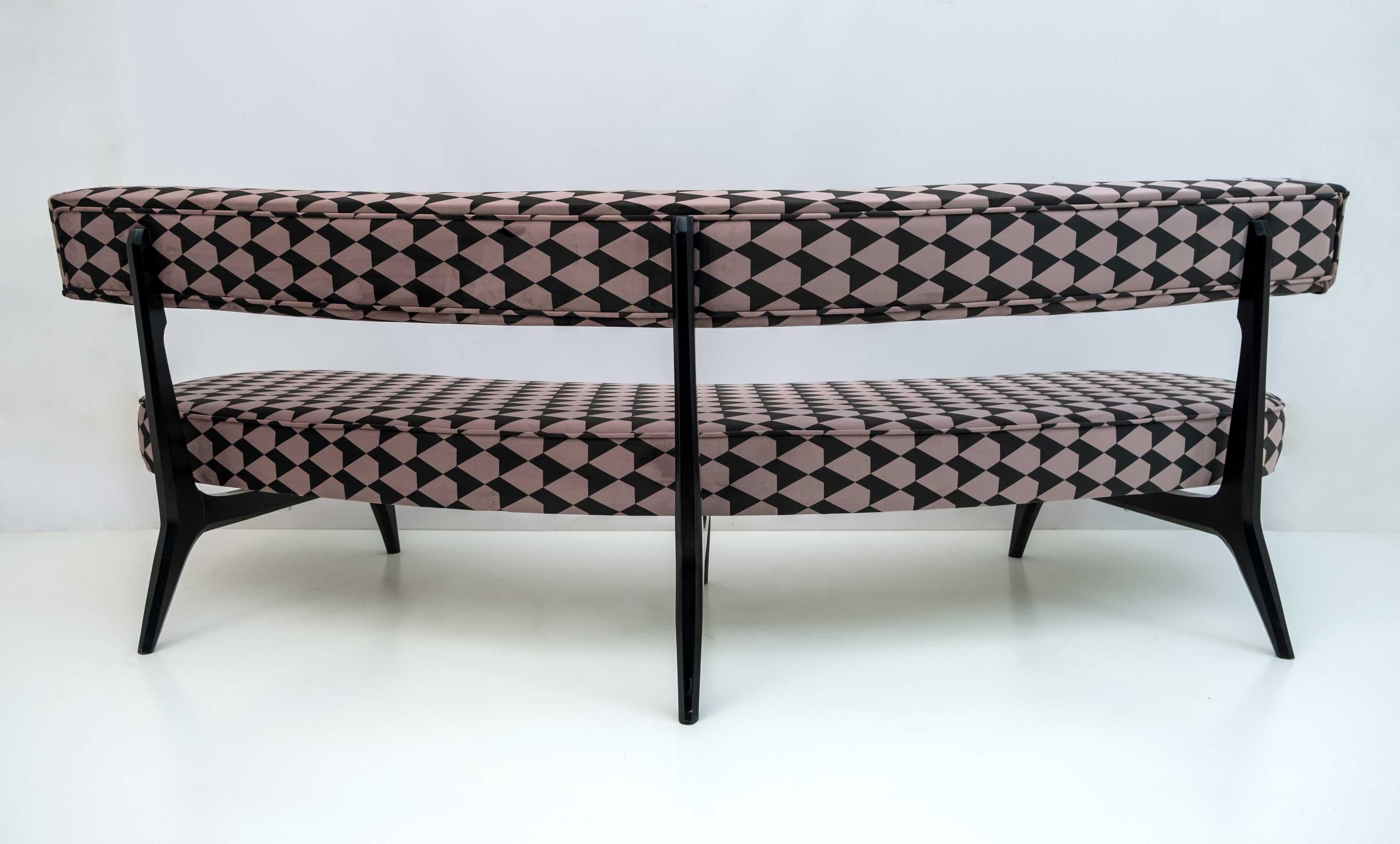 Mid-Century Modern Curved Sofa For Sale 5