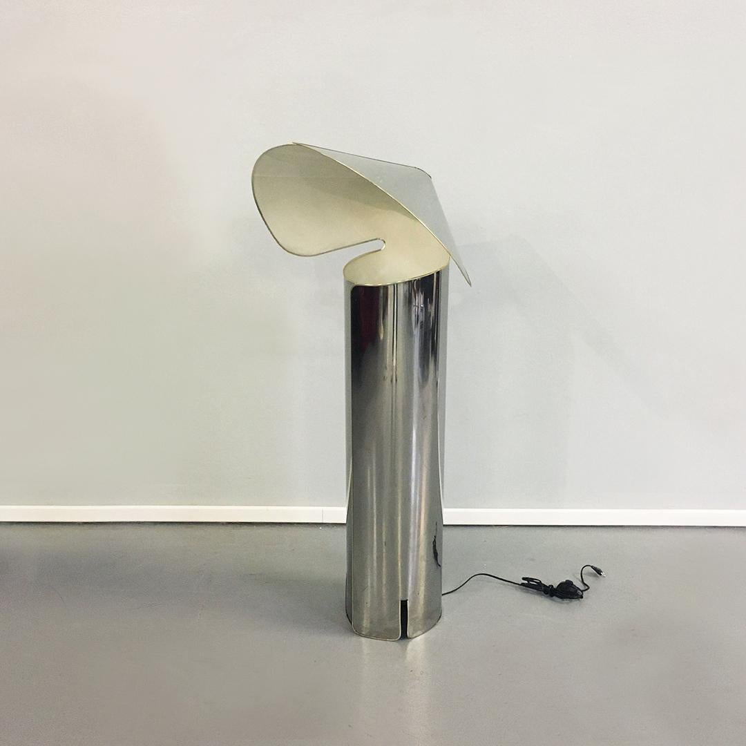 European Mid-Century Modern Curved Steel Chiara Lamp by Mario Bellini for Flos, 1965