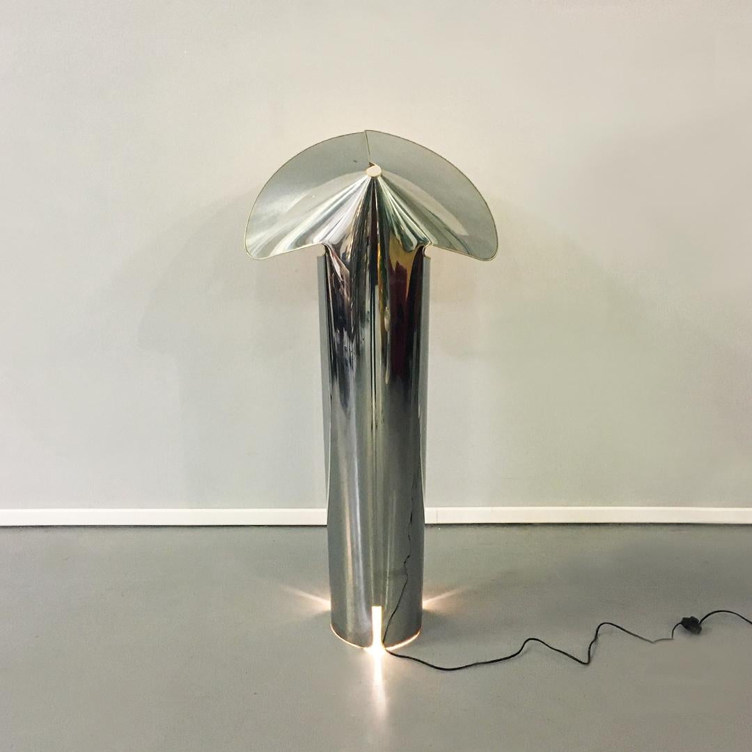 Metal Mid-Century Modern Curved Steel Chiara Lamp by Mario Bellini for Flos, 1965