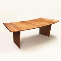 Mid-Century Modern Curved Walnut Executive Desk by Harvey Probber