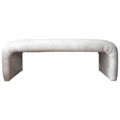 Mid-Century Modern Curved Waterfall Upholstered Bench, 1970s