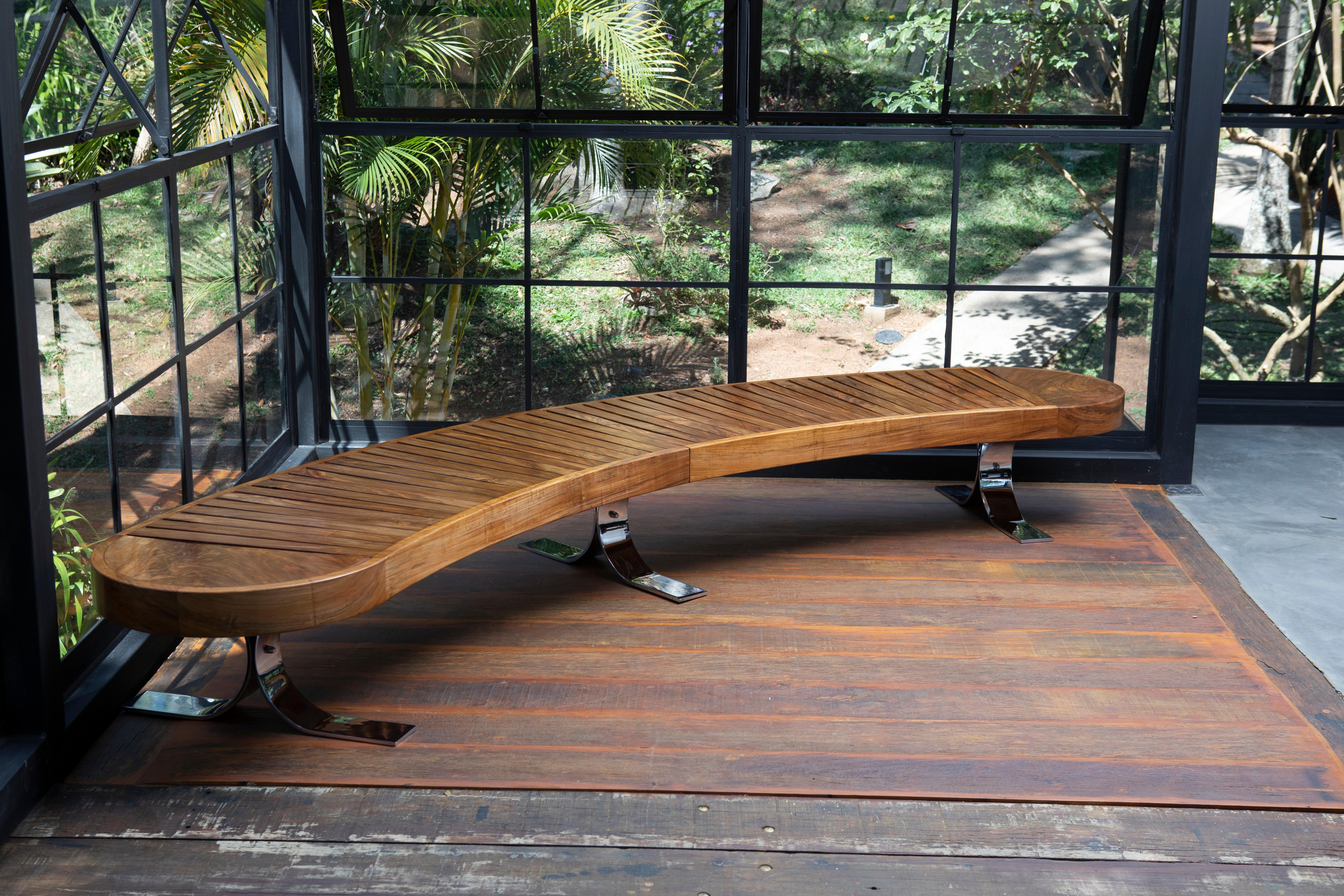 Mid-Century Modern CurvedBench by Carlo Hauner & Martin Eisler for Forma, 1960s For Sale 4