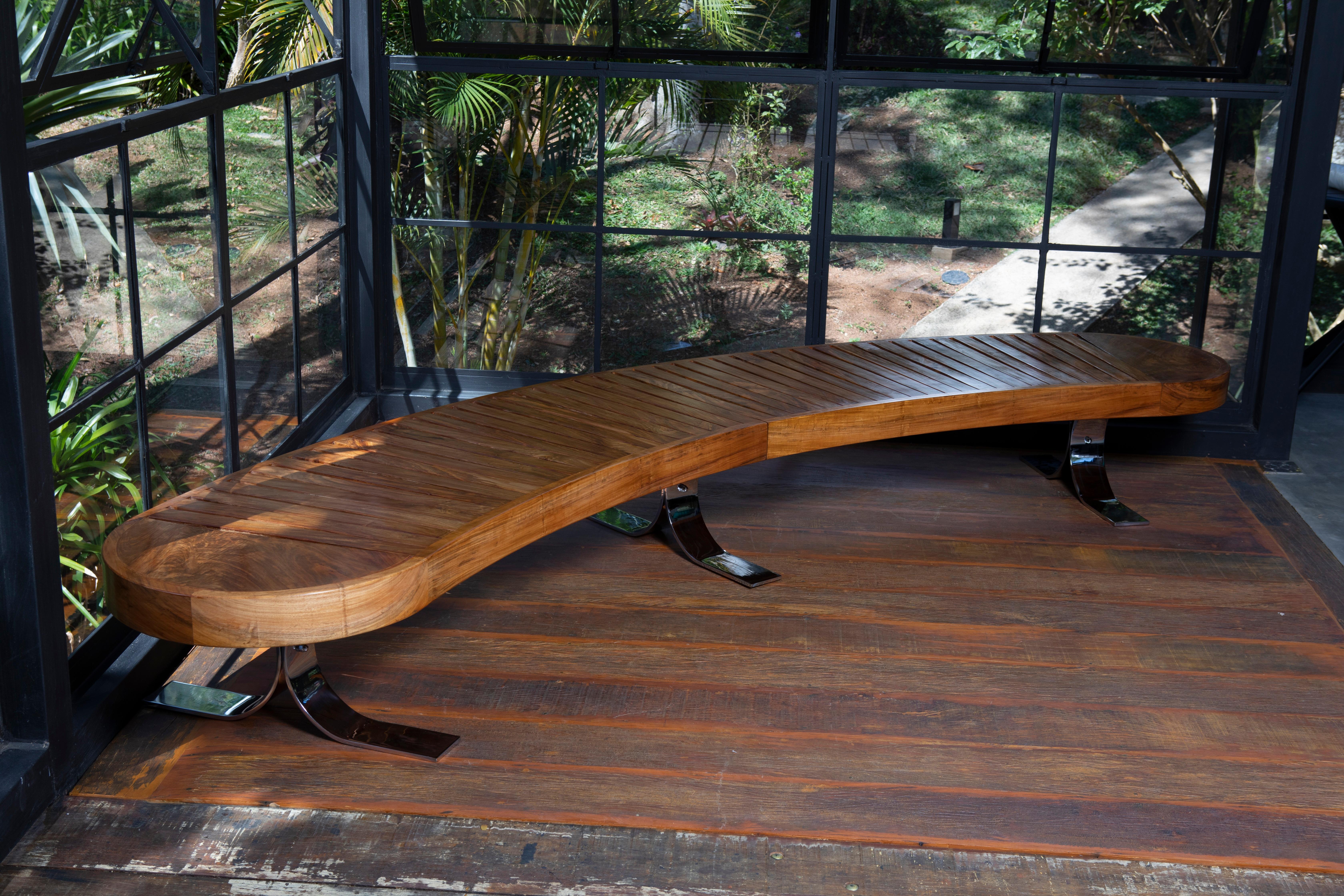 Mid-Century Modern CurvedBench by Carlo Hauner & Martin Eisler for Forma, 1960s For Sale 5