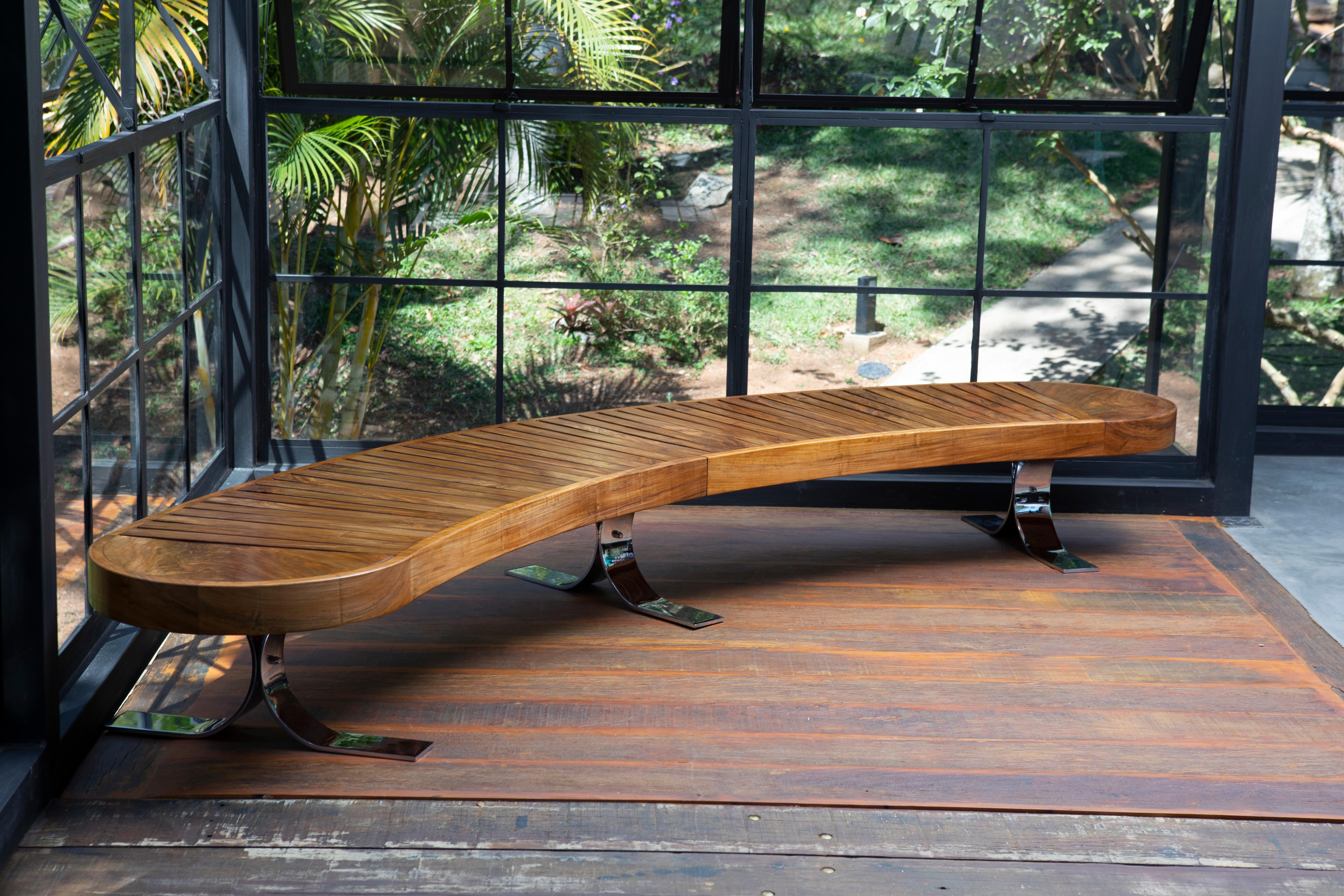 Mid-Century Modern CurvedBench by Carlo Hauner & Martin Eisler for Forma, 1960s For Sale 6
